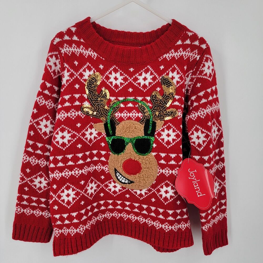Joyland Sweater Toddler Size 4T Cool Reindeer Fair Isle Christmas Winter Holiday